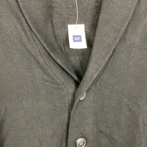 Gap Black Button Down Cardigan V-Neck Sweater - 43 - Picture 8 of 12